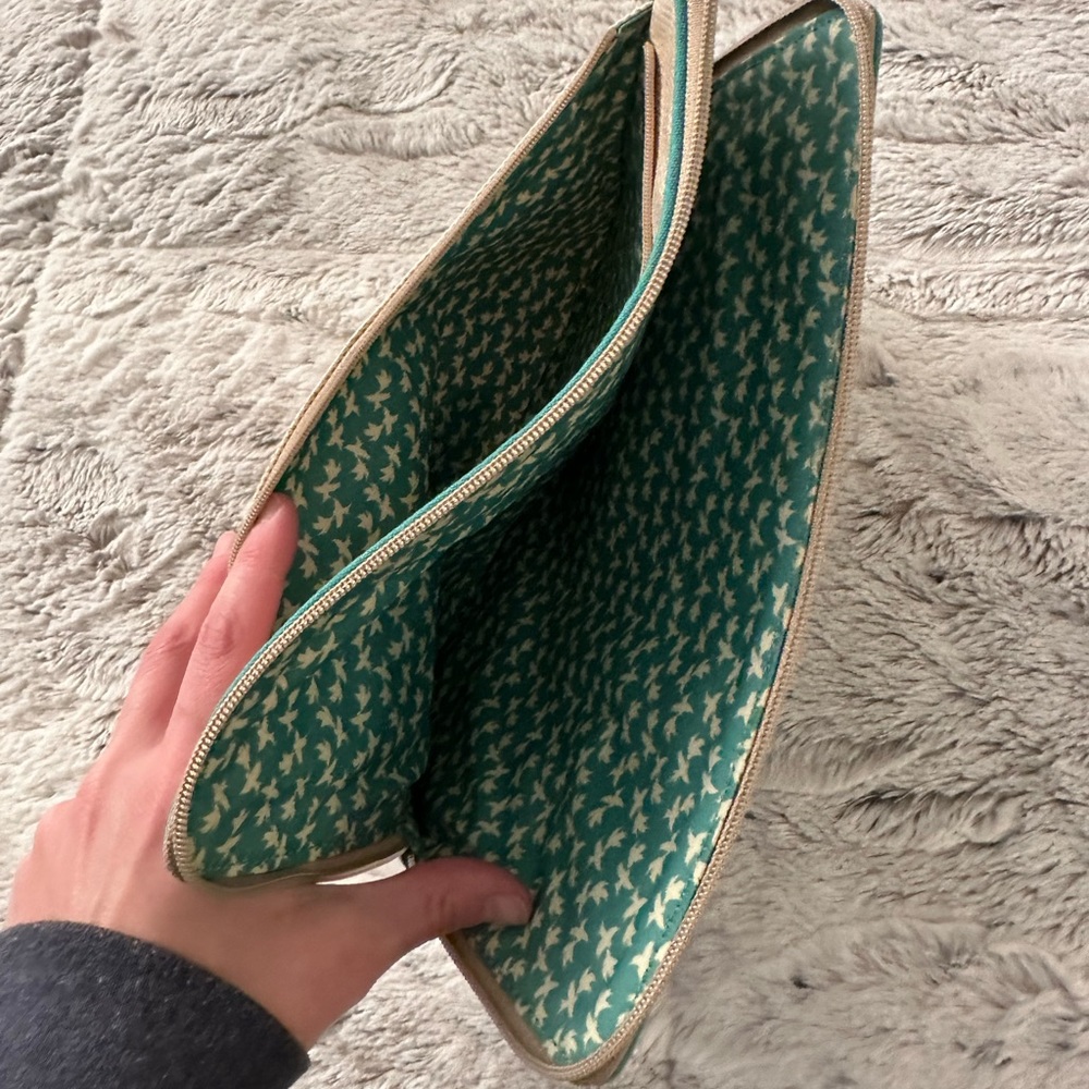 Fossil Tan and Navy Blue Polka Dot iPad Case Tablet or Mini Laptop Case - Picture 8 of 9